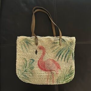INC straw handbag